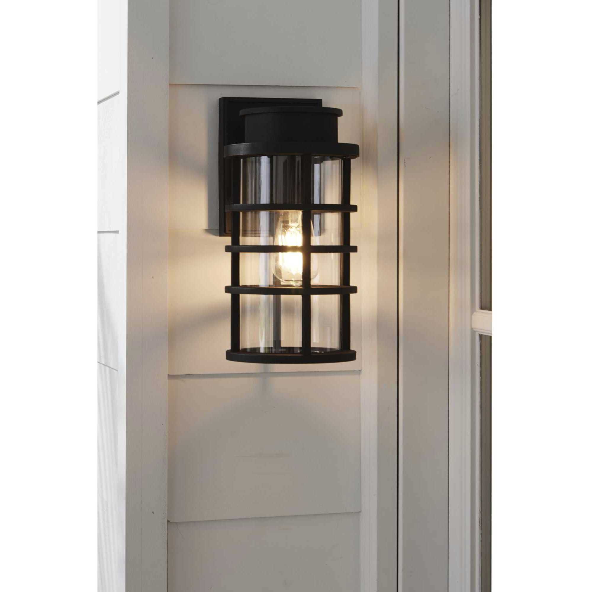 Port Royal 1 Light 13 inch Textured Black Outdoor Wall Lantern, with DURASHIELD, Small